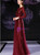 A-Line Burgundy Tulle Sequins Long Sleeve Mother Of The Bride Dress