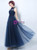 In Stock:Ship in 48 Hours A-Line Halter Tulle Backless Prom Dress