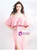 In Stock:Ship in 48 Hours Pink Chiffon Mermaid Spaghetti Straps Prom Dress