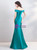 In Stock:Ship in 48 Hours Turquoise Green Satin Off Tthe Shoulder Prom Dress