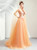 In Stock:Ship in 48 Hours Yellow Tulle Scoop Appliques Long Prom Dress
