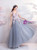 In Stock:Ship in 48 Hours Gray Tulle Appliques V-neck Prom Dress