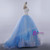 Blue Ball Gown Sweetheart Neck Layers Tulle Wedding Dress