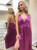A-Line Silk Satin V Neck Sexy Prom Dresses 2019 Side Slit