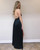 A-Line Silk Satin V Neck Sexy Prom Dresses 2019 Side Slit