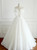 A-Line Long White Chiffon Strapless Floor Length Wedding Dress