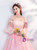 In Stock:Ship in 48 Hours Pink Tulle Puff Sleeve Appliques Quinceanera Dresses