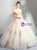 In Stock:Ship in 48 Hours Champagne Tulle Appliques Off the Shoulder Wedding Dress