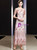 A-Line Pink Sequins Short Sleeve Long Mother Of The Bride Dress