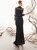 Sexy Black Mermaid High Neck Backless Puff Sleeve Prom Dress