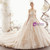 Champagne Ball Gown Tulle Lace Backless Wedding Dress With Beading