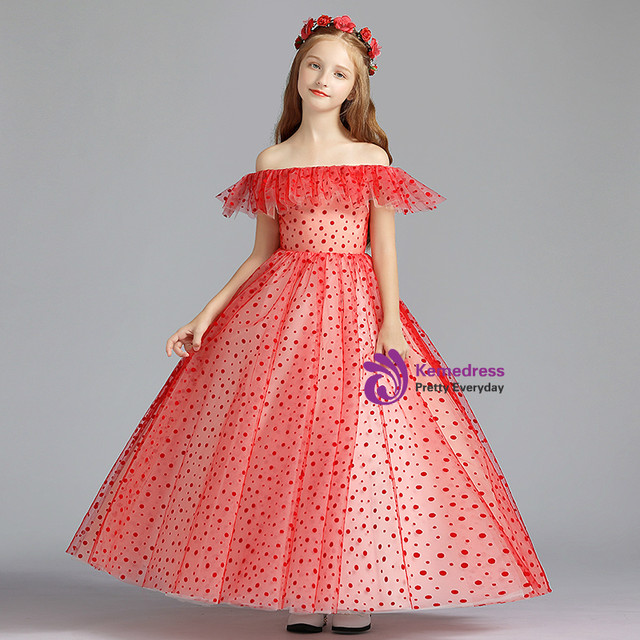 Taffeta Off-The-Shoulder Flower Girl Dress with Ruffles main image 0