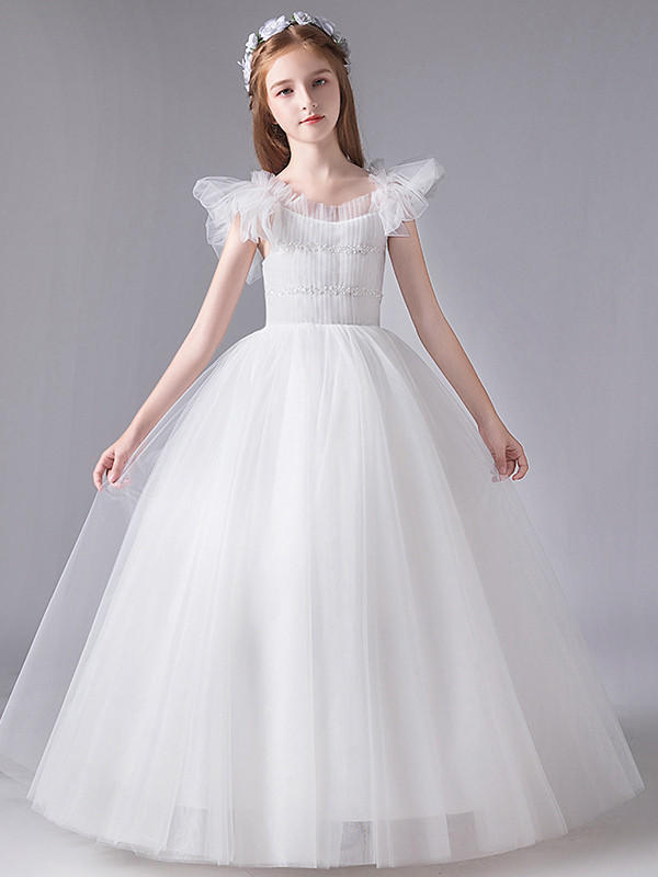 Purple Diamond Tulle Flower Girl Dresses Sleeveless Pageant Dresses Girls GlitzB HTA0035 main image 1