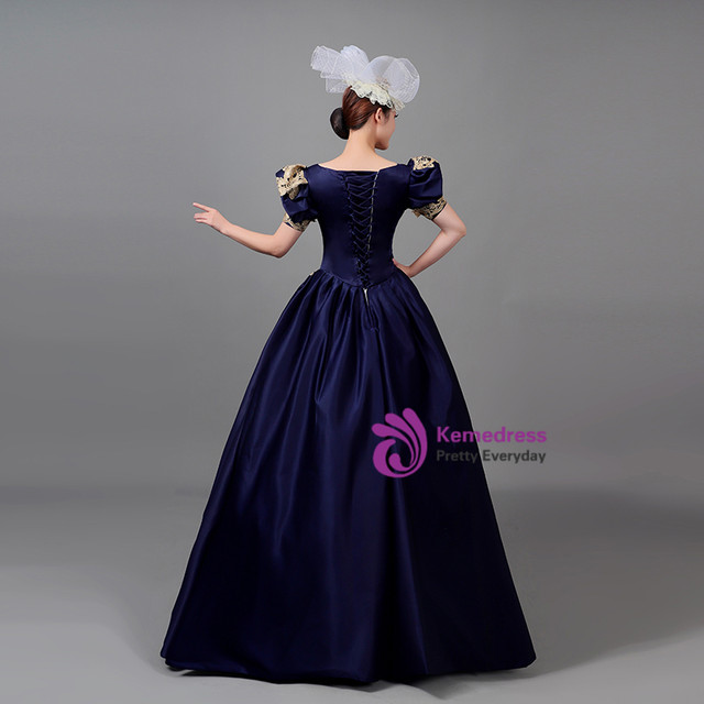 Vintage Navy Linen Abalone Shell Dress - S main image 1
