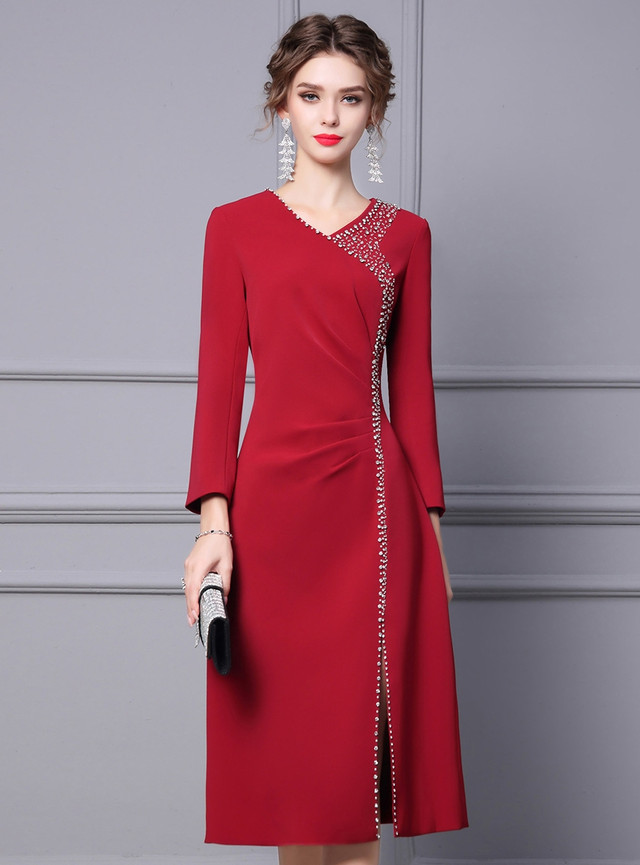 Cicinia Burgundy Mother Of The Bride Dress Long Chiffon Lace A-line Short Sleeves