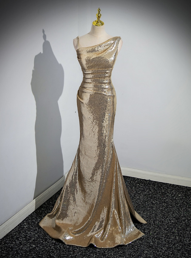 Short Vintage Dress Gold Sequins Beaded Formal Evening Party Dress