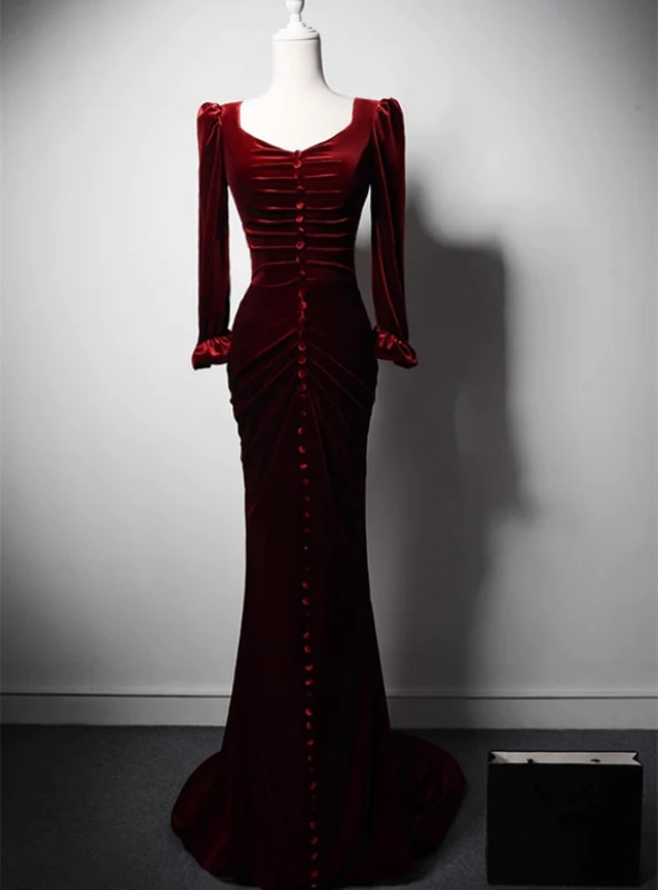 Sexy Long Sleeves Mermaid Prom Dress ¡§C Black Online