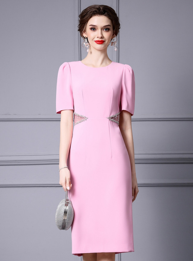 Sheath Strapless Half Sleeve Mother of the Bride Dresses with Split Side & Cape