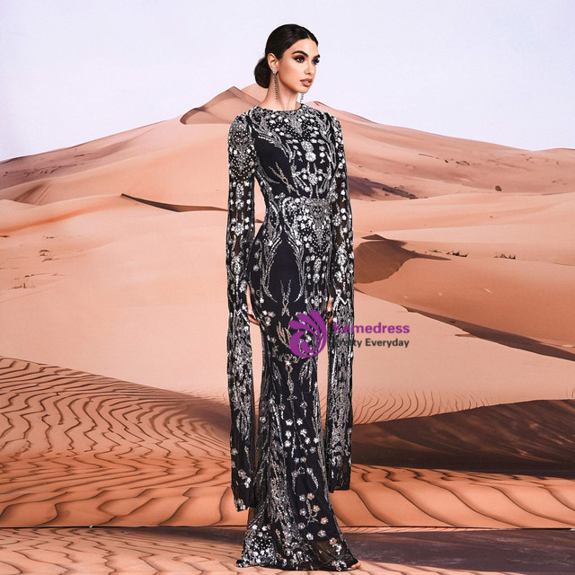 Sequins Black High Low Party Dress main image 0