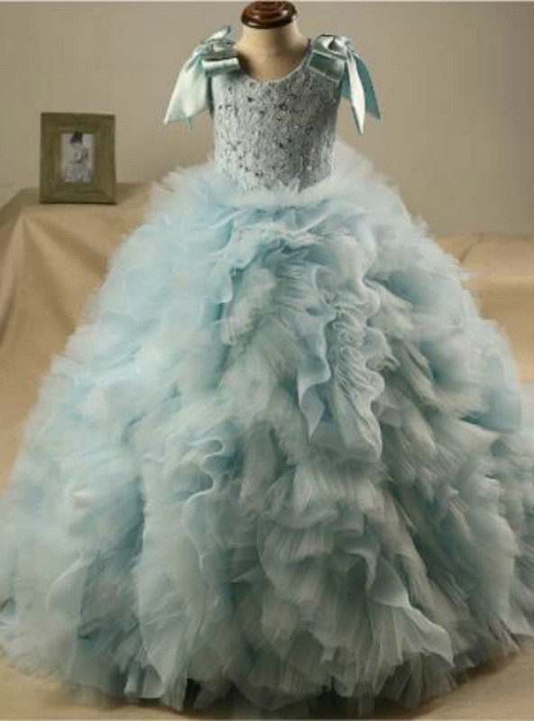 White Flower Girl Ball Gown GACH257 main image 1