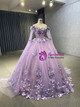 A-line 3D Flower Feather Tulle Strap Prom Dress