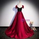 Burgundy Sheath Satin Backless Birthday Dress  Prom Dress Evening Dress cc1934