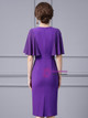 2024 Sexy Women Sky Blue Dress Off Shoulder Slant Neck Lotus Leaf Sleeve Button Design Bodycon Midi Dress Evening Party Vestidos