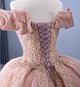 Off the Shoulder Tulle White Appliques Prom Dress LBQ0641 main image 1