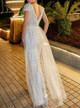 Long Sleeve V-Neck With Splicing High Waist Pants Jumpsuit