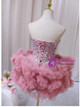 Dusty Pink Tulle Sweetheart Strapless With Beaded Sash Homecoming Dresses  PD341