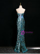 Mermaid Strapless Ruffle Lace-Up Prom Dress With Sweep Train Steel Grey
