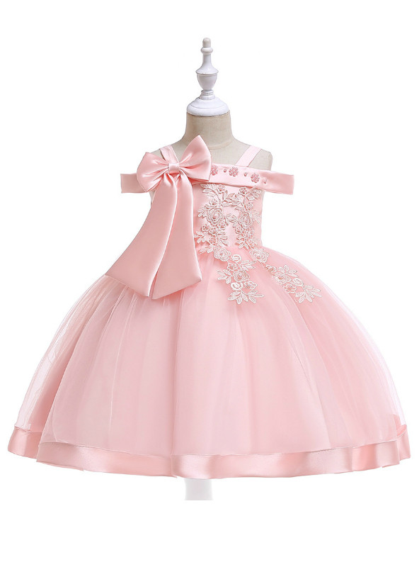 Cute A-Line Bow Short Flower Girl Dress Royal Blue main image 0