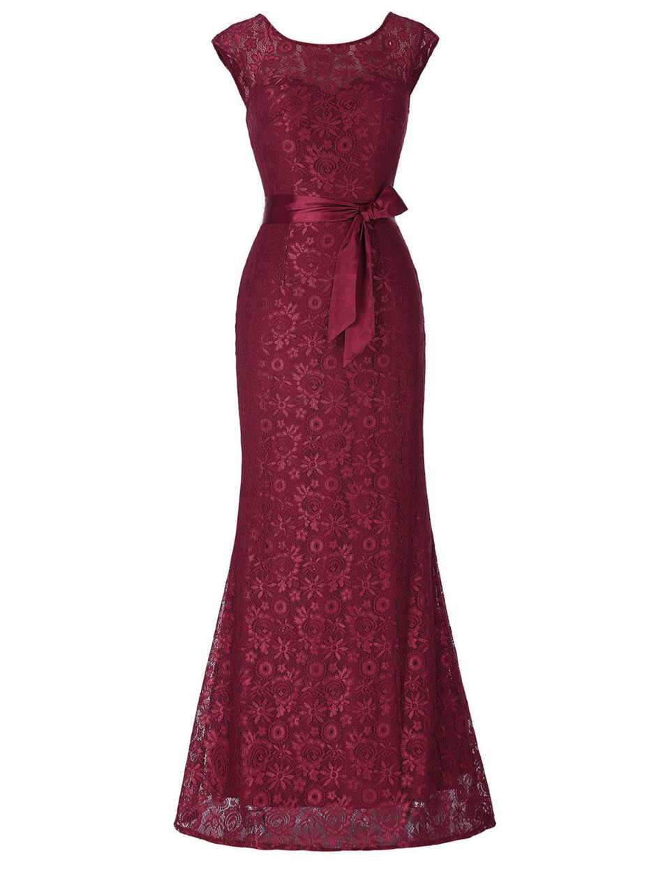 New Long Mother of the Bride Dress Black Wine Red Lace Dresses for Wedding