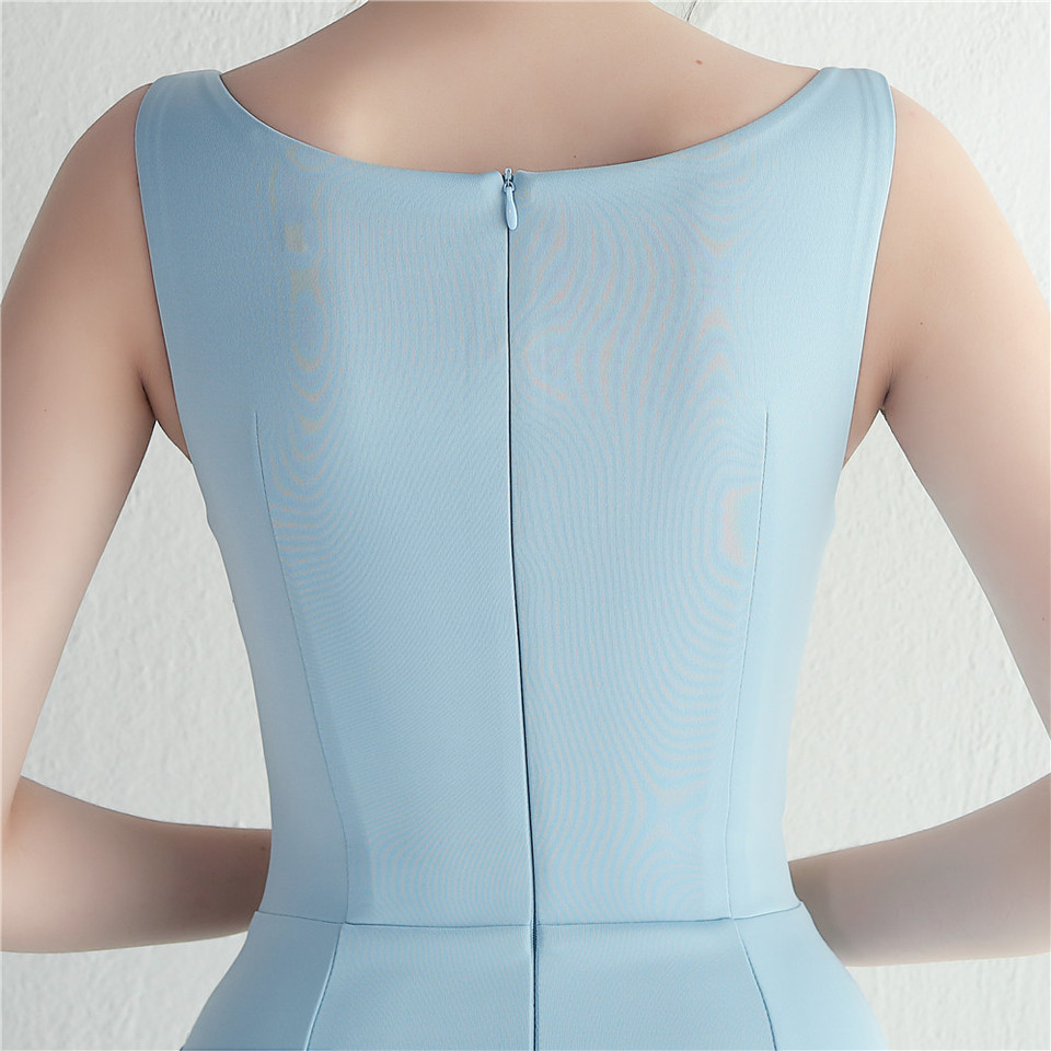 Blue Split Bodycon Mermaid Evening Maxi Party Dress