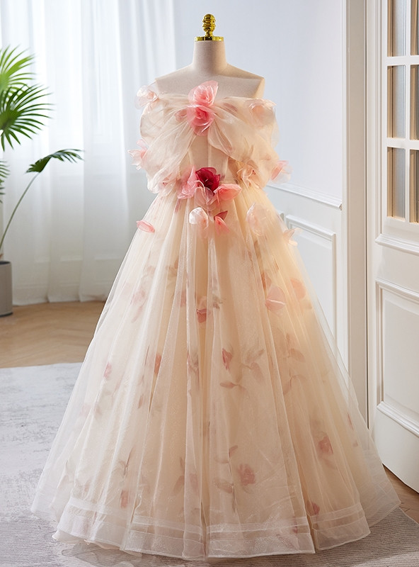 Fashion White Halter Sleeveless Tulle Appliques Prom Dress main image 1