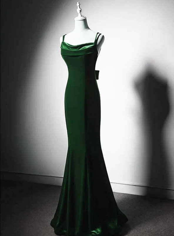 Burgundy Mermaid Velvet Scoop Criss Cross Prom Dress with Slit LBQ3795 main image 1