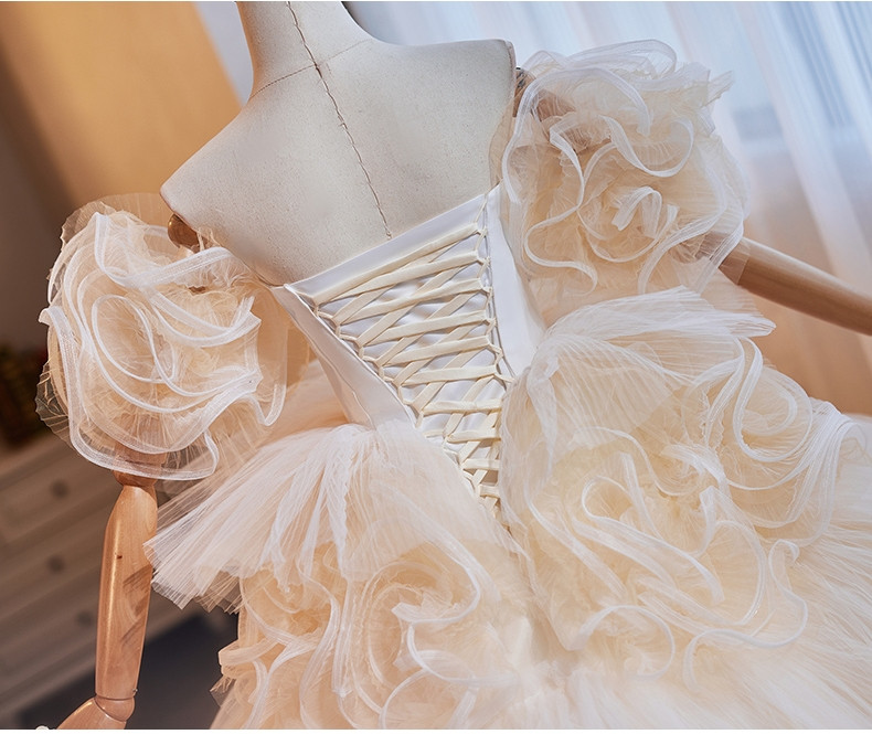 Elegant Strapless Tulle 3D Flowers Ball Gown Sweet 16 Dress Quinceanera Dress SP934 main image 0