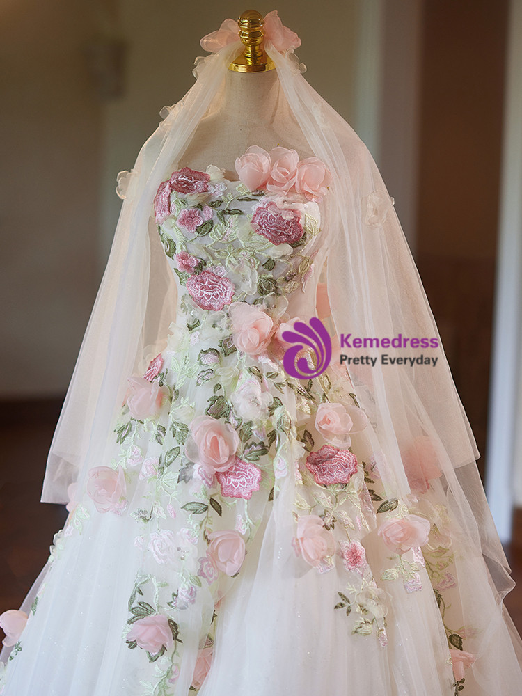 Ball Gown Embroidered Tulle Dress