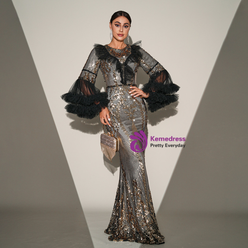 Budapest Sequins Dress - Black