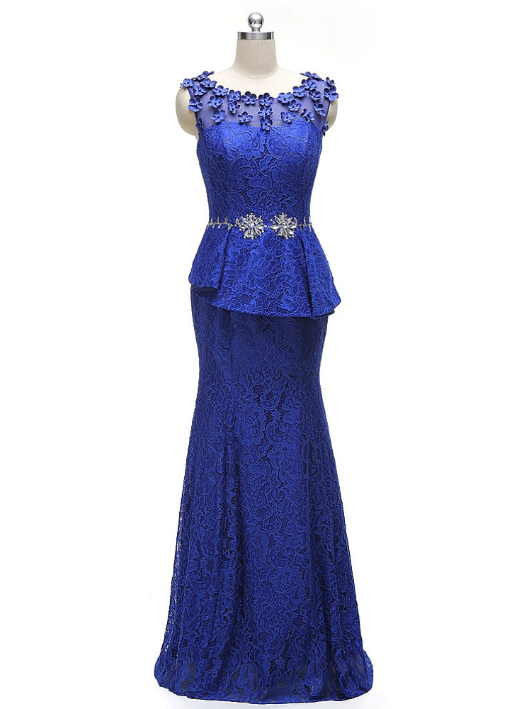 Half Sleeve Round Neck A-Line Midi Satin Mother of the Bride Dresses with Lace Applique main image 1