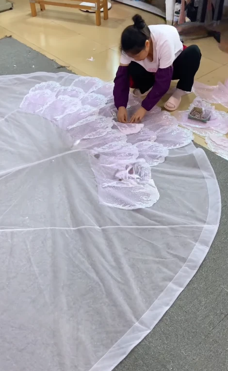 Hand laying wave pieces