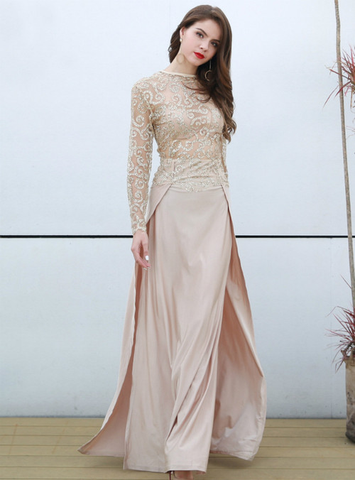 Sequin Maxi Dress - Khaki