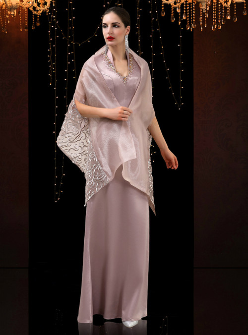 Grey Mermaid Sparkly Beaded Sequins Mother of the Bride Dress