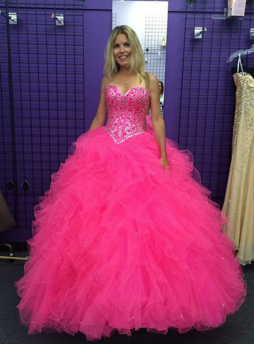 Sweet 18 Dresses Pink Prom Dresses Rhinestones Prom Dress Prom Dresses ...