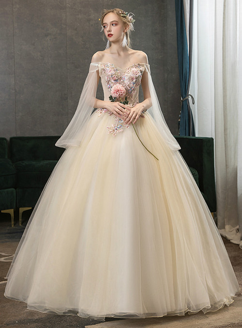 Gorgeous Champagne Appliques Quinceanera Dresses Wedding Dress main image 0