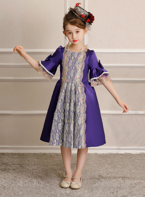 short purple victorian dress Steampunk Gothic Victorian Edwardian Empire Vintage Style Lolita Short Dress  (Purple/Black, S) at Amazon Women's Clothing store