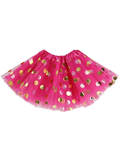 Fuchsia Girls Tulle Polka Dot Tutu Skirt