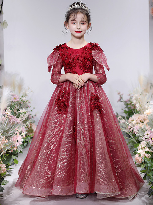 burgundy flower girl dress Burgundy Red Halter Cross Long Party Gown Prom Dresses with High Slit   Siaoryne