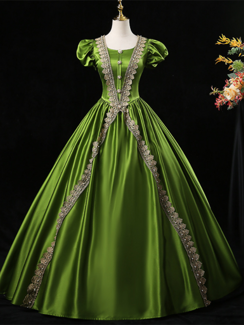 green emerald velvet dress Amazon.com: Women's Victorian Rococo Dress Lace Bell Sleeve Ball Gown  Renaissance Masquerade Party Dresses Elegant Court Dress : Clothing, Shoes  & Jewelry main image 1