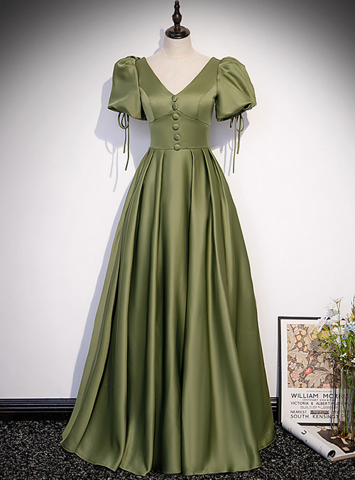 strapless open back dress Charming Olive Green Prom Dress,Formal Dress Y7430 – Simplepromdress main image 1
